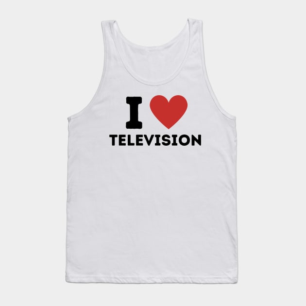 I Love Television Simple Heart Design Tank Top by Word Minimalism